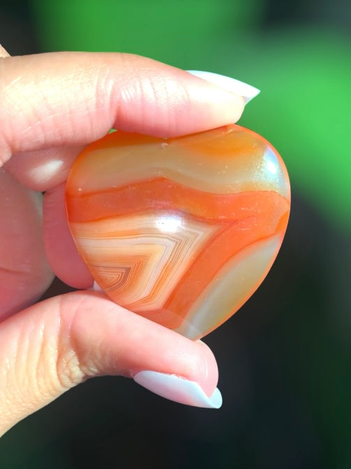 Heart Shaped Carnelian Crystals